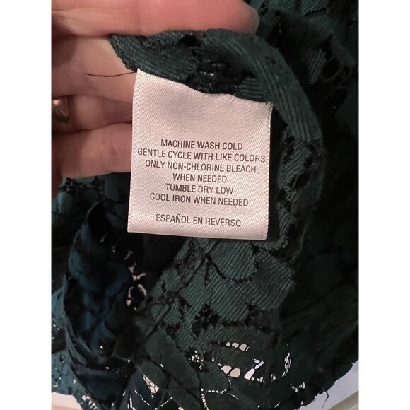 Charter Club Blouse Womens Plus 24W Button Up Lace Sheer Top Dark Romantic Fairy - Picture 5 of 9